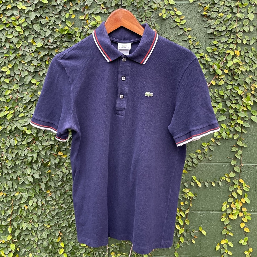 Classic Navy Lacoste Polo Shirt Size 3 (S)